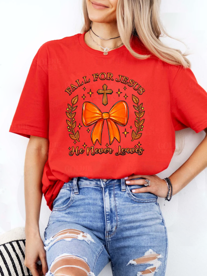 Jesus Never Leaves Women T-shirt