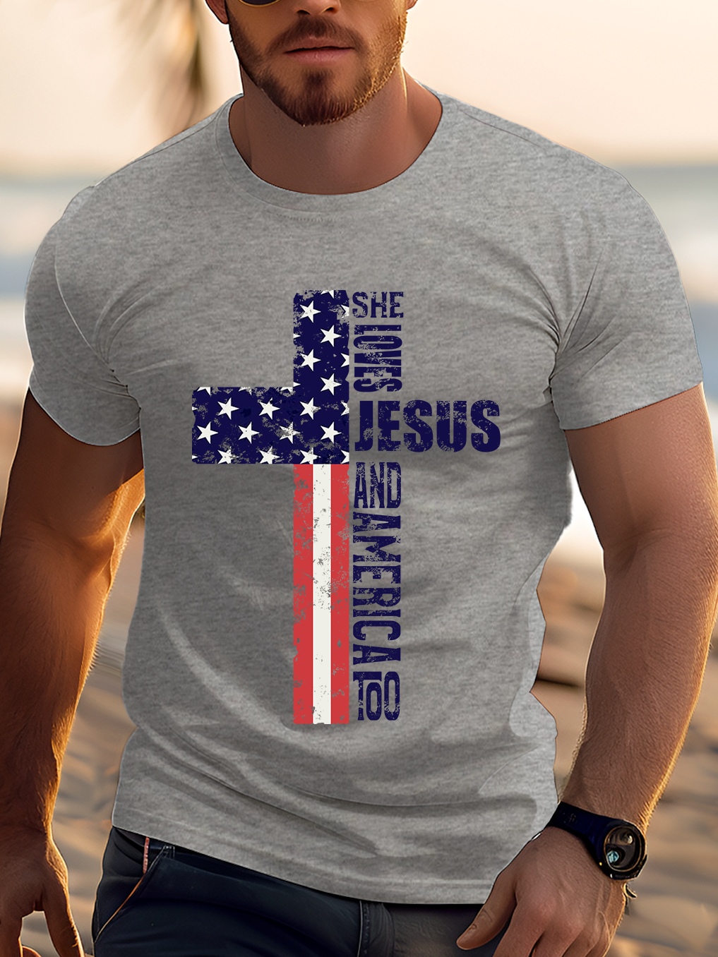 She Loves Jesus And America Too Tee