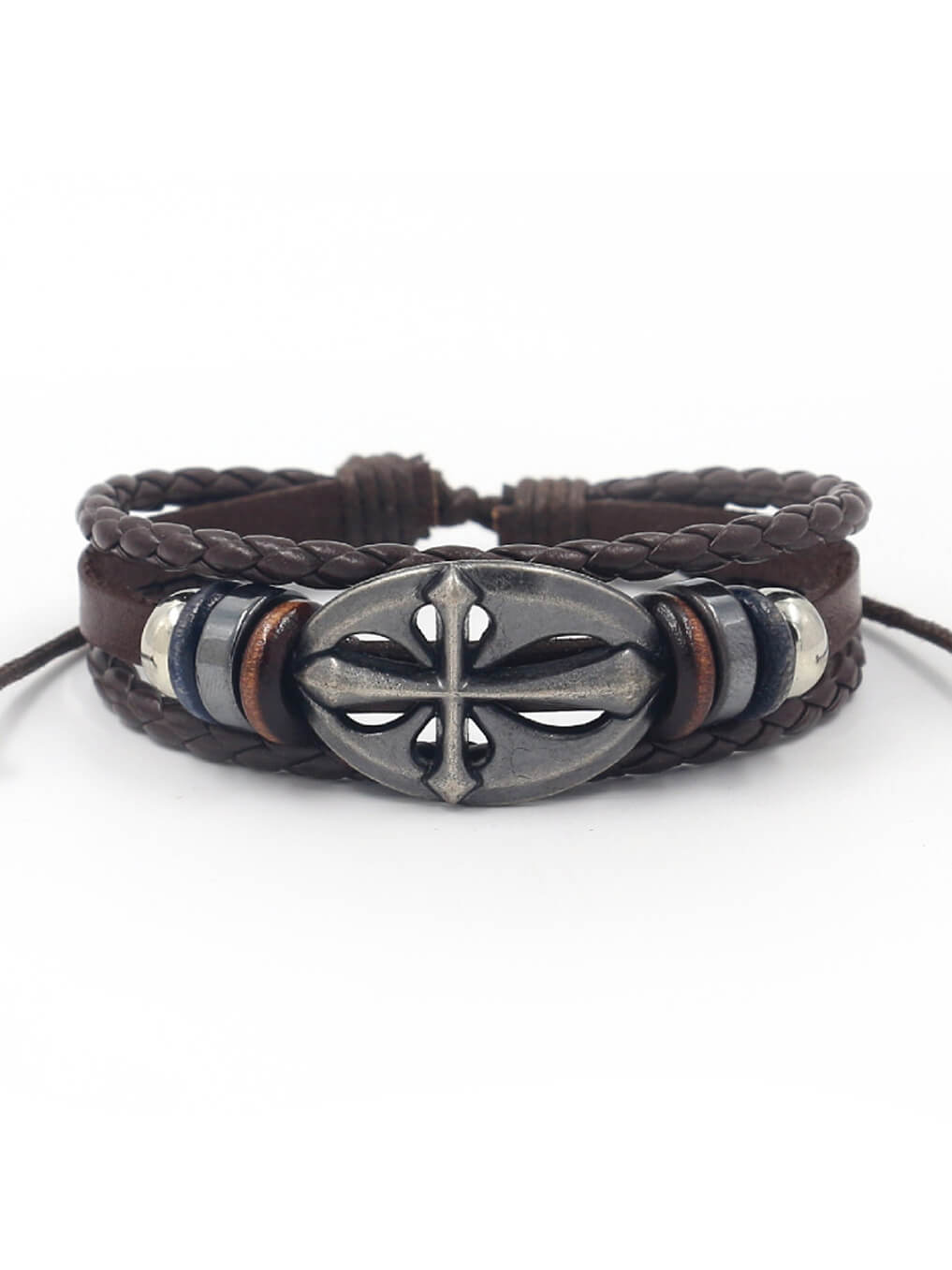 Cross Leather Bracelet