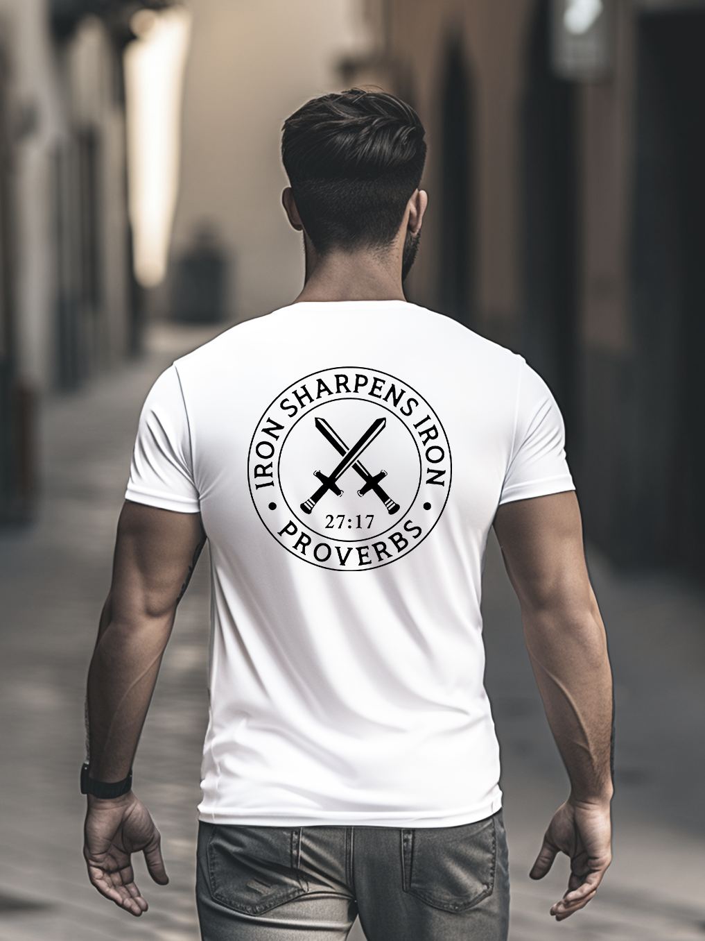 Iron Sharpens Iron PRVOERBS 27:17 Christian Tee