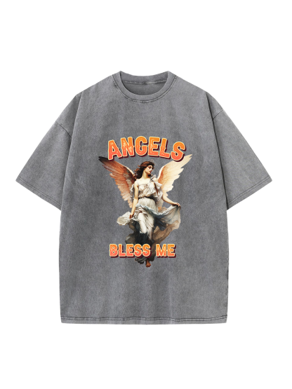 Angels Bless Me Washed T-shirt