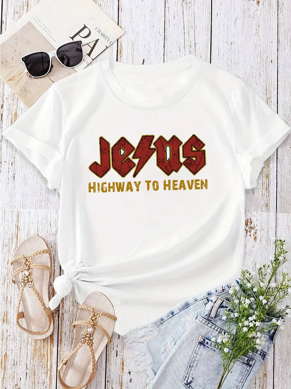 Jesus Highway To Heaven Women Tee
