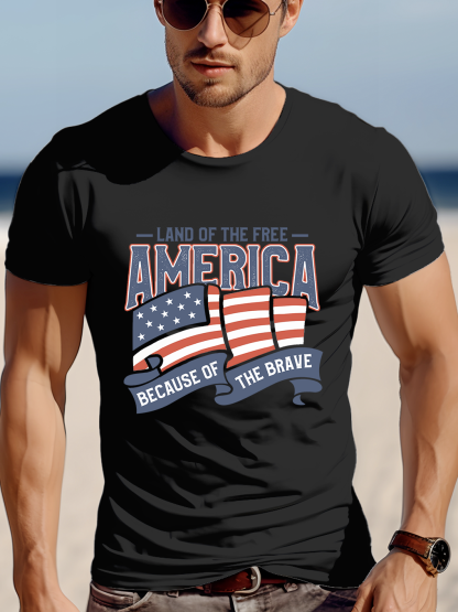 Land Of The Free America Because Of The Brave Tee