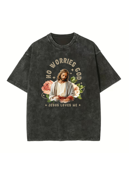 Jesus Loves Me Washed T-shirt