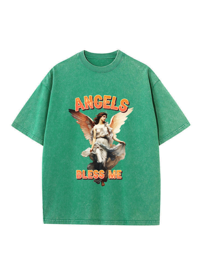 Angels Bless Me Washed T-shirt