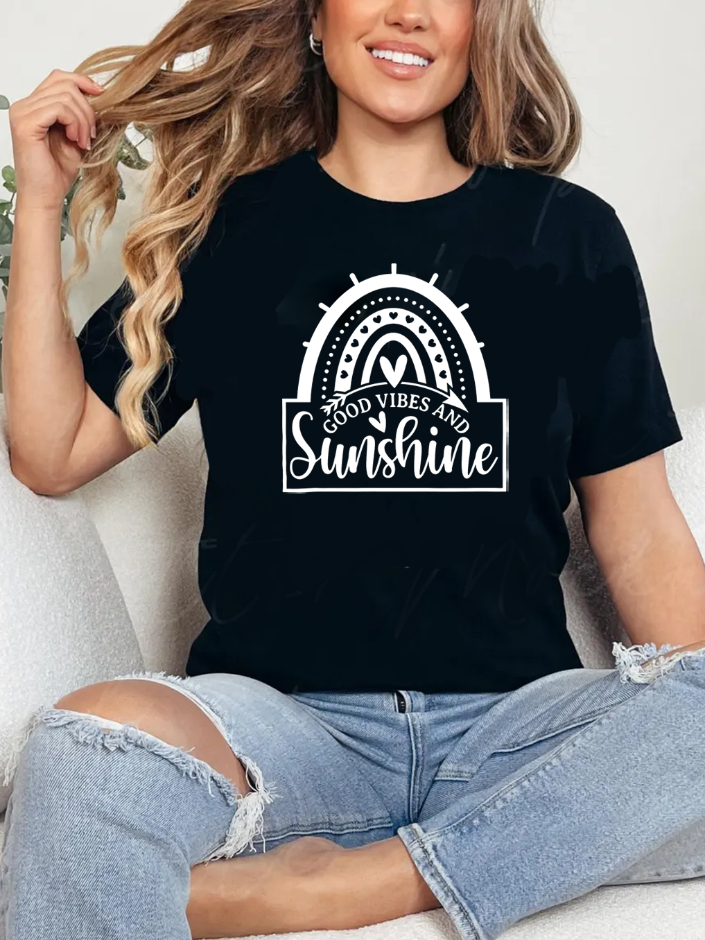 Good Vibes And Sunshine Women Tee-Faith Design