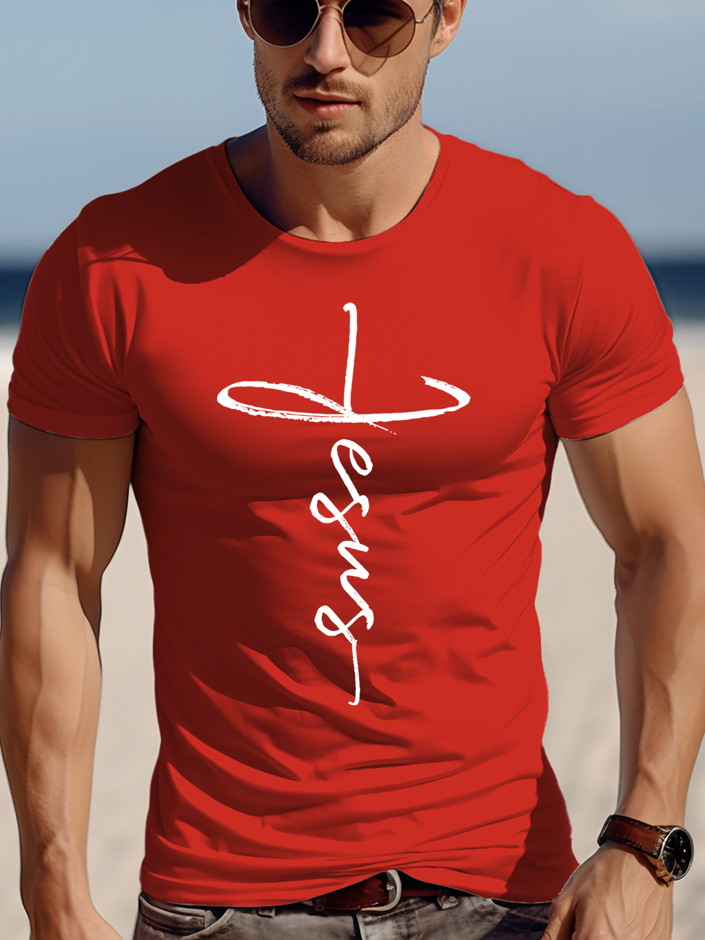 Cross Showing Jesus Design Tee