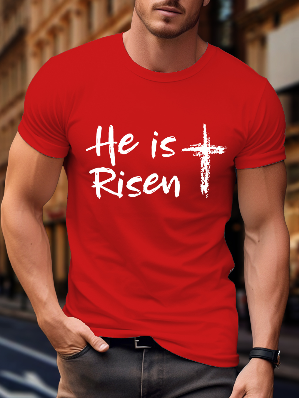 He Is Risen Classic Christian Tee