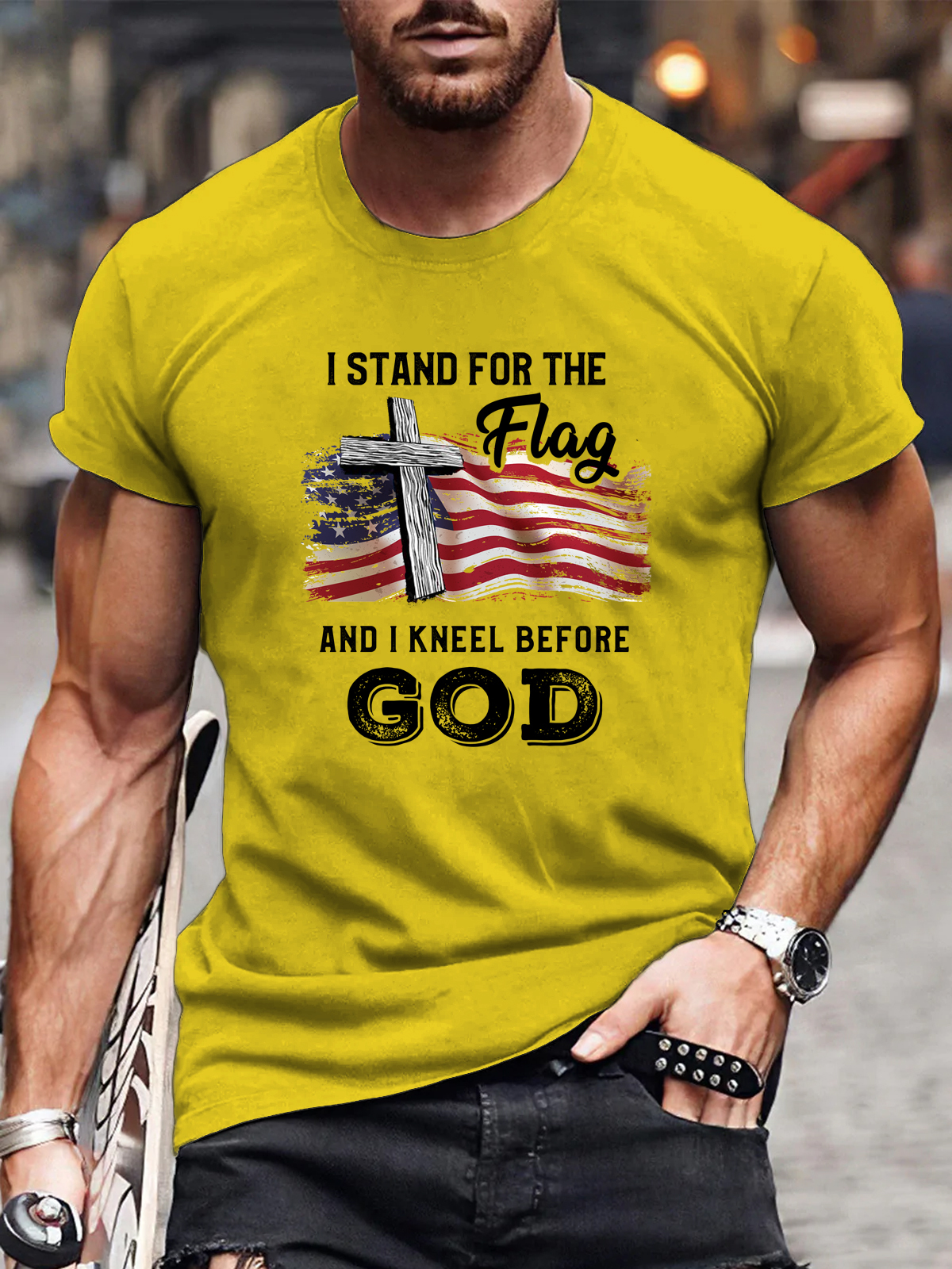 I Stand For The Flag And I Kneel Before God Tee