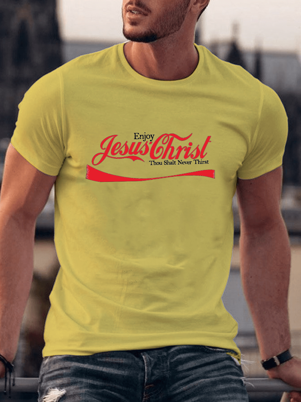 Enjoy Jesus Christ Thou Shalt Never Thirst Tee