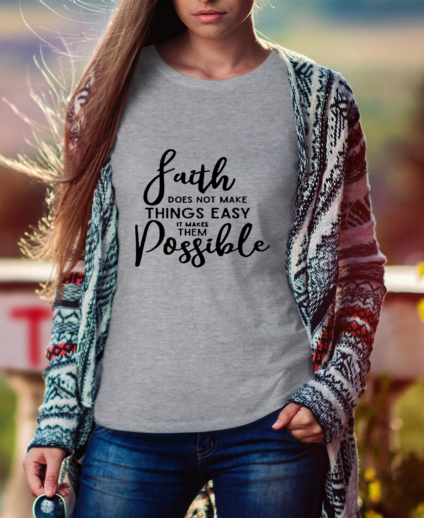 Faith Does Not Make Things Easy Women Tee