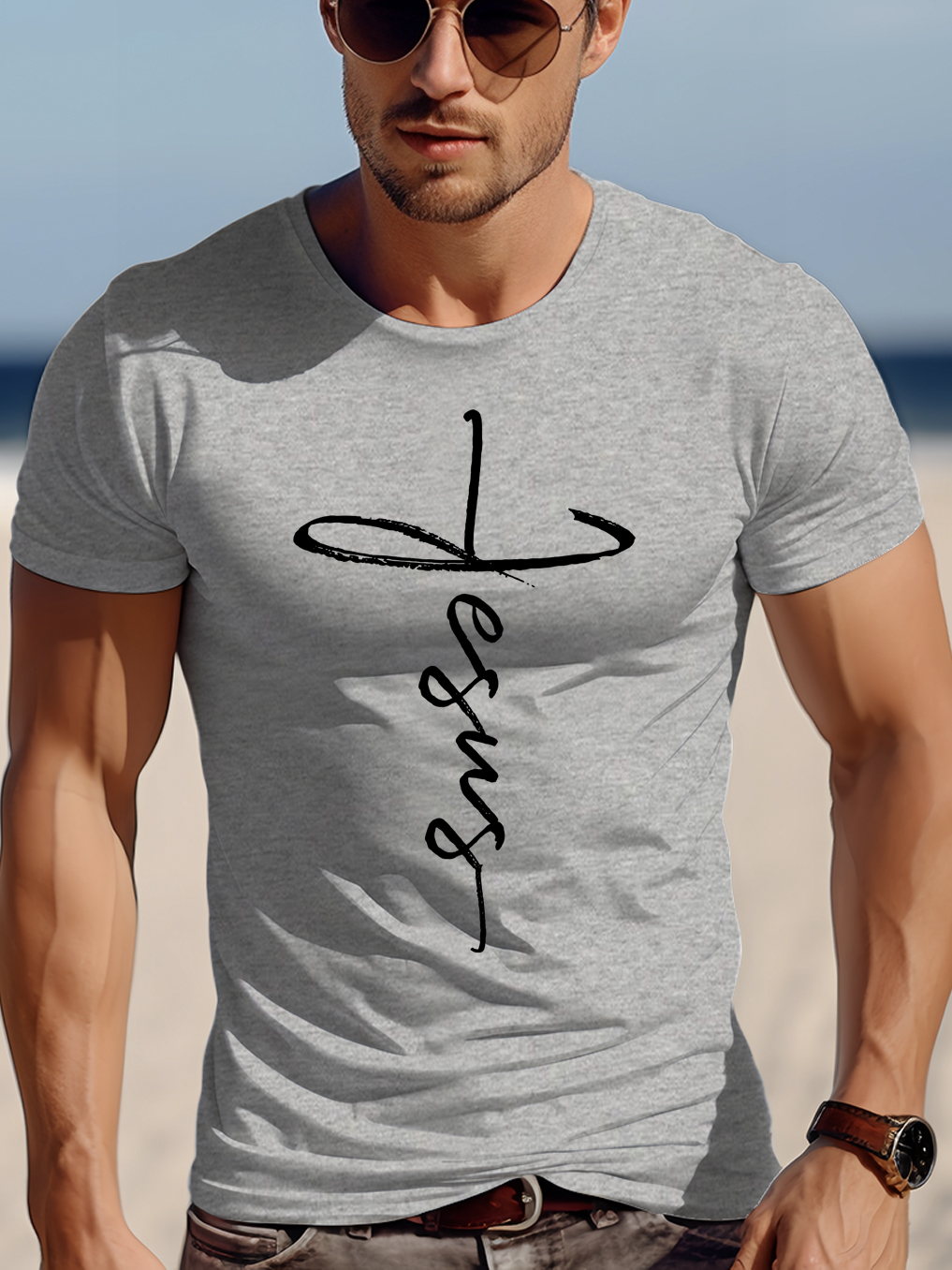 Cross Showing Jesus Design Tee