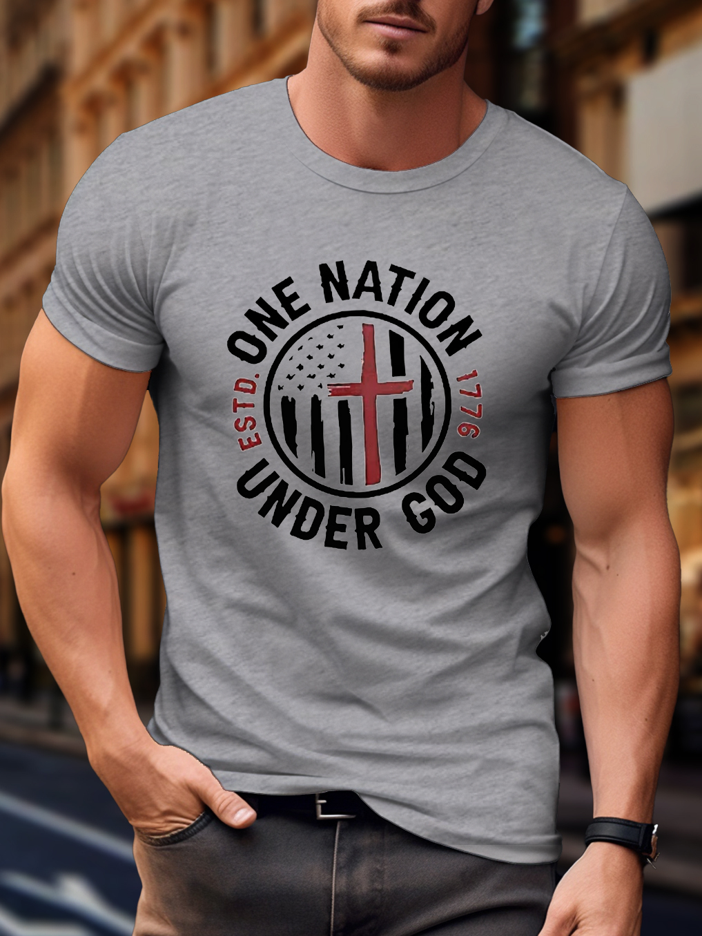 One Nation Under God ESTD 1776 Tee