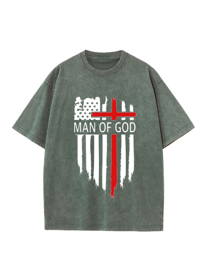 Man Of God Washed Tee