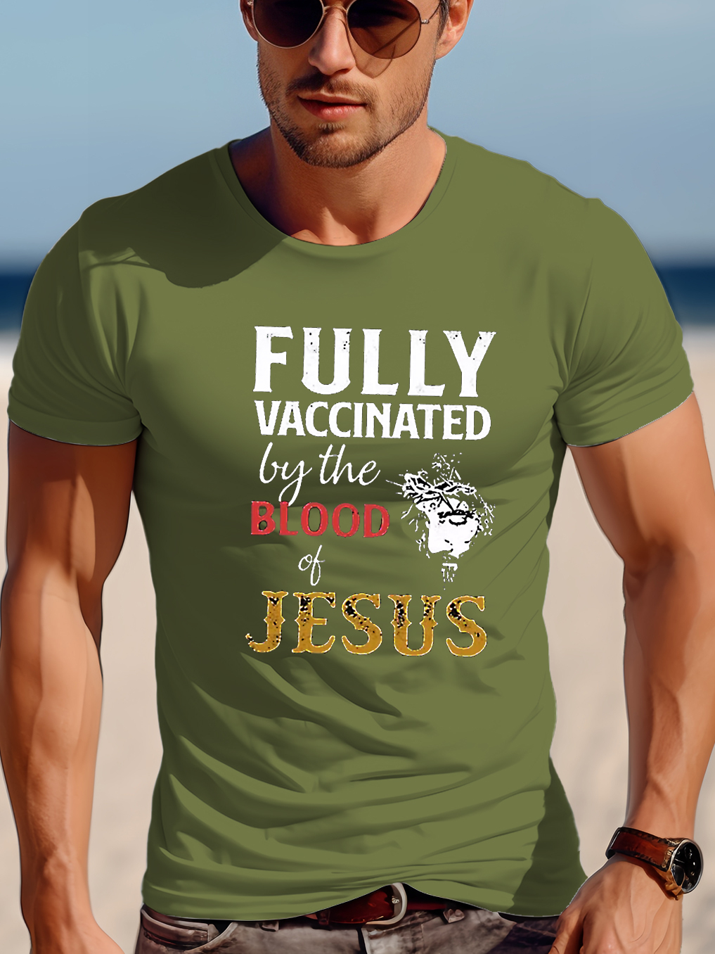Fully Vaccinated By The Blood Of Jesus Tee