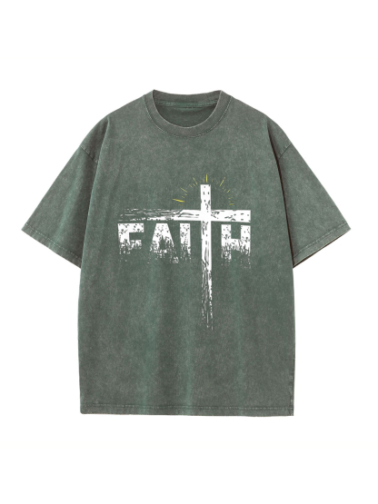 Faith Trendy Christian Washed T-shirt