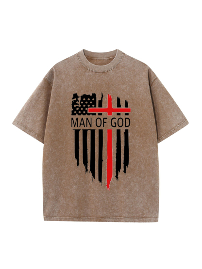 Man Of God Washed Tee