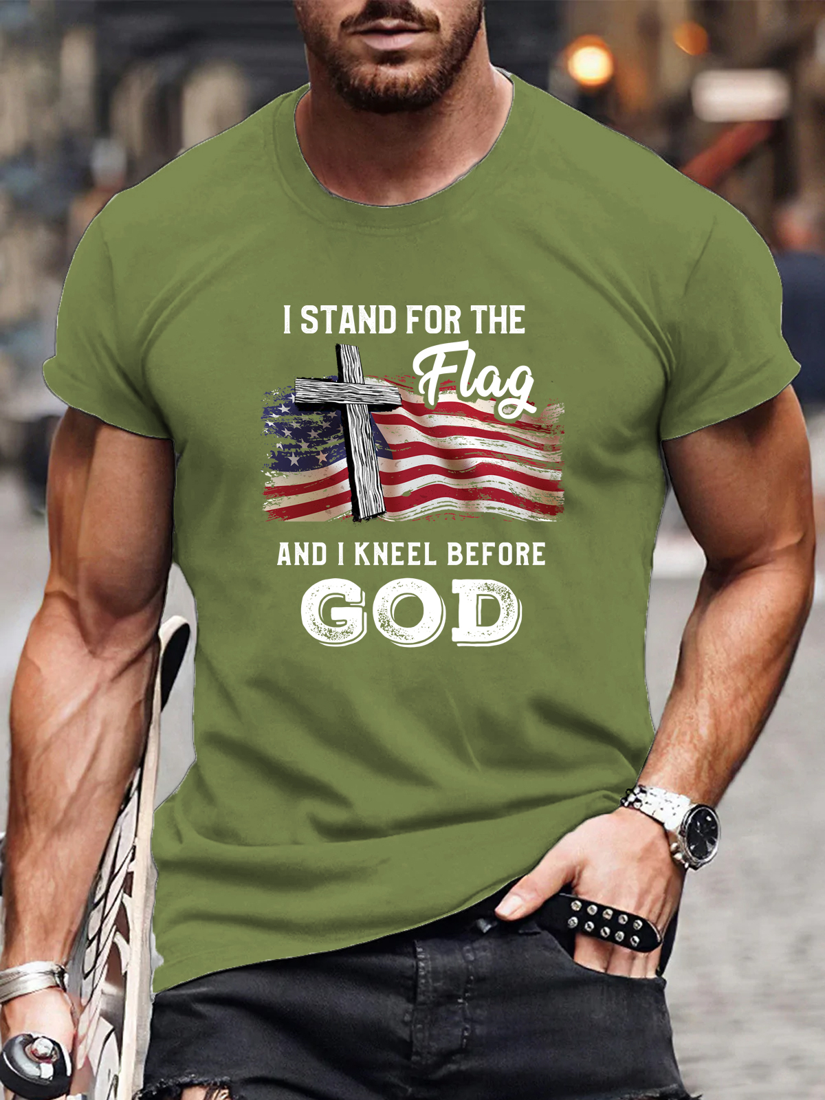 I Stand For The Flag And I Kneel Before God Tee