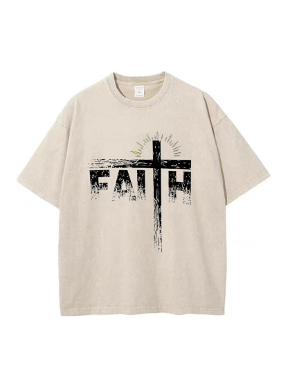 Faith Trendy Christian Washed T-shirt