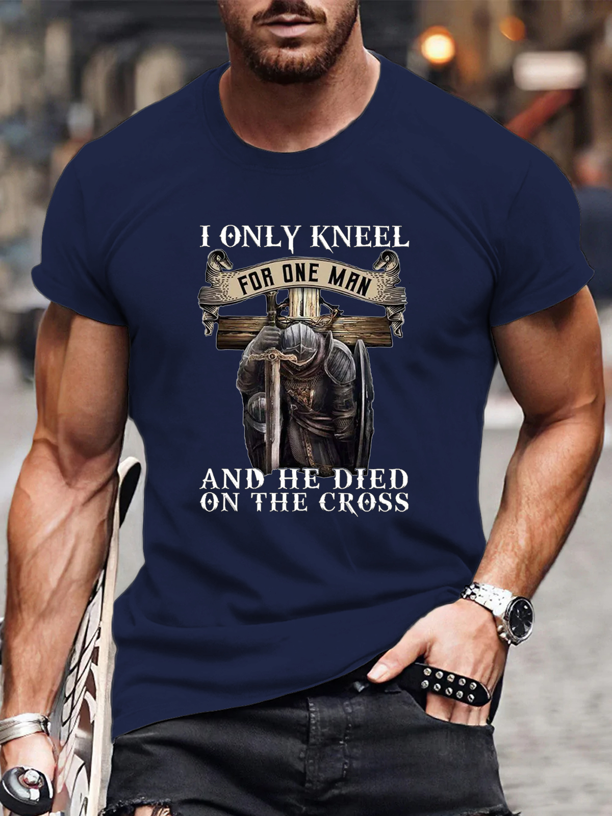 I Only Kneel for One Man And He Died On The Cross Tee