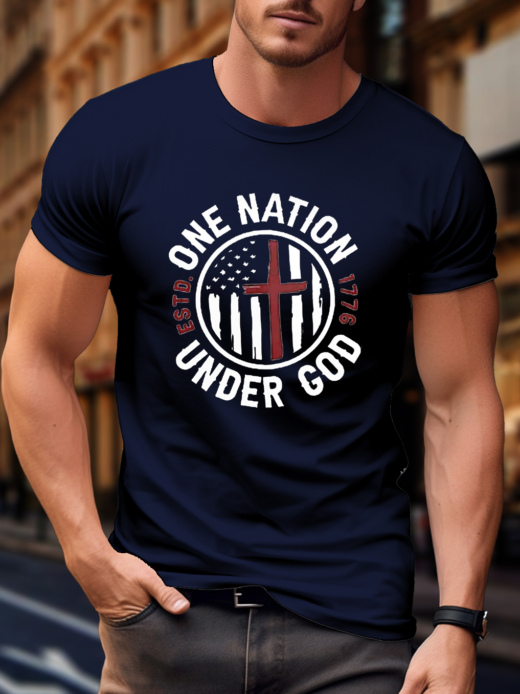 One Nation Under God ESTD 1776 Tee