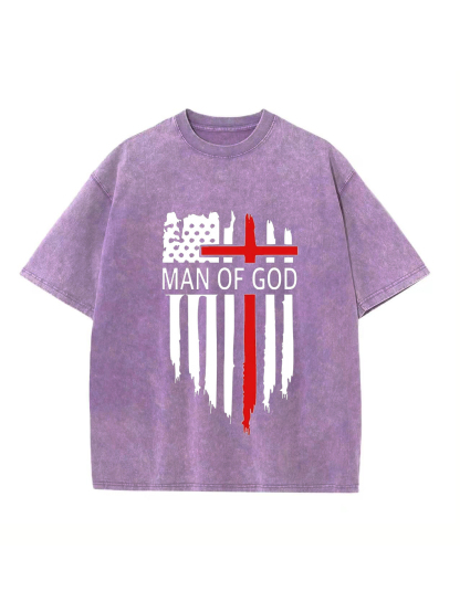 Man Of God Washed Tee