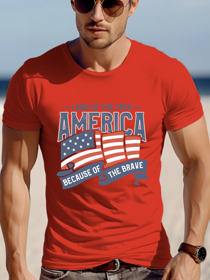 Land Of The Free America Because Of The Brave Tee