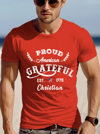Proud American Grateful Christian Tee