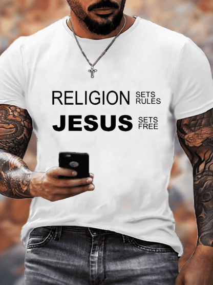 Jesus Sets Free Religion Sets Rules Tee