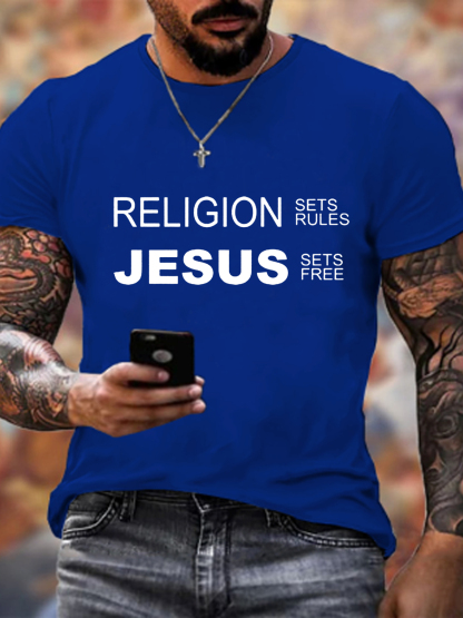 Jesus Sets Free Religion Sets Rules Tee