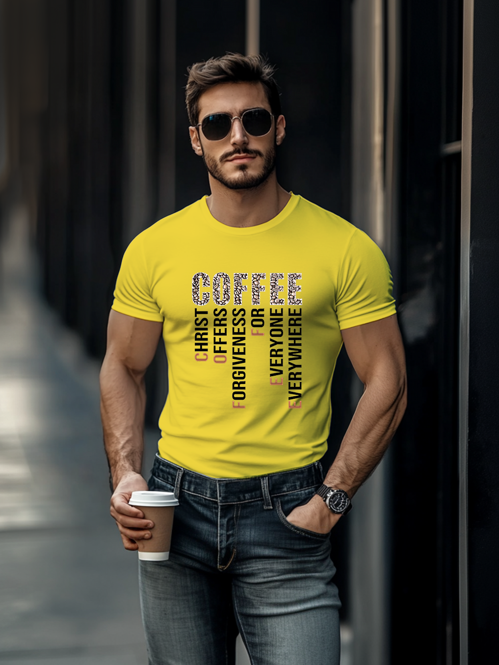 Coffee Christ Christian Tee