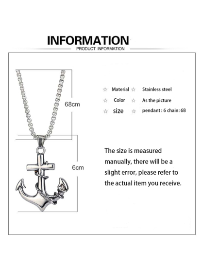 Anchor Necklace Hip Hop Retro Titanium Steel Necklace