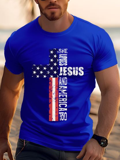 She Loves Jesus And America Too Tee
