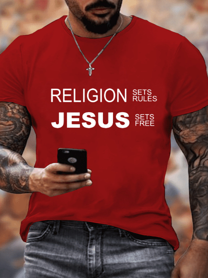 Jesus Sets Free Religion Sets Rules Tee