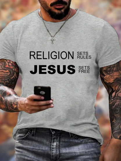 Jesus Sets Free Religion Sets Rules Tee