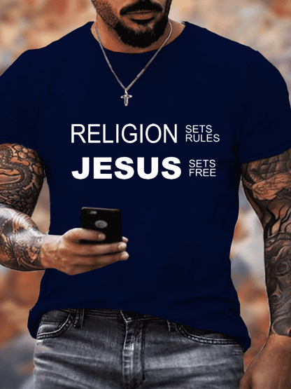Jesus Sets Free Religion Sets Rules Tee
