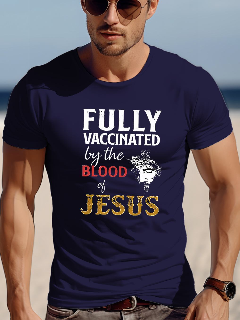 Fully Vaccinated By The Blood Of Jesus Tee
