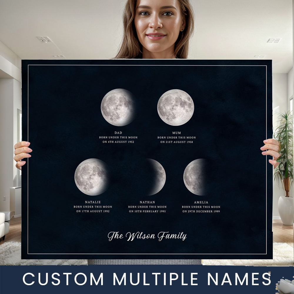 Moon Phase Wall Art | Personalized Gift for Mum, Dad Or Grandparents