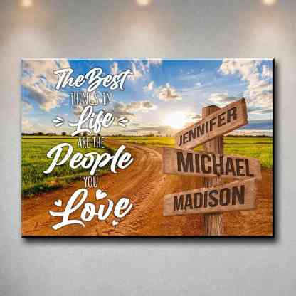 Premium Canvas Dirt Road Color with Saying Multi-Names 