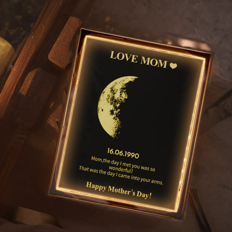 Custom for Mom Art Picture Mirror/Real Moon Phase Mother's Day Gift