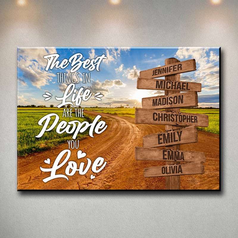 Premium Canvas Dirt Road Color with Saying Multi-Names 