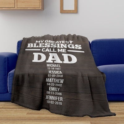 Fleece Blanket Dad Greatest Blessings 