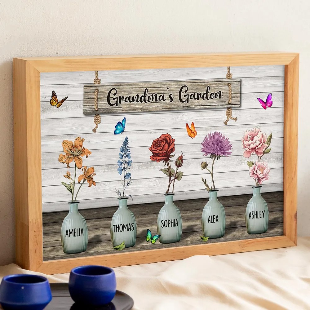 Custom Birth Month Flowers Poster, Mother's Day Gift For Grandma, Mom, Auntie
