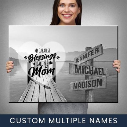 Premium Canvas Lake Dock - Call Me Mom Multi-Names 