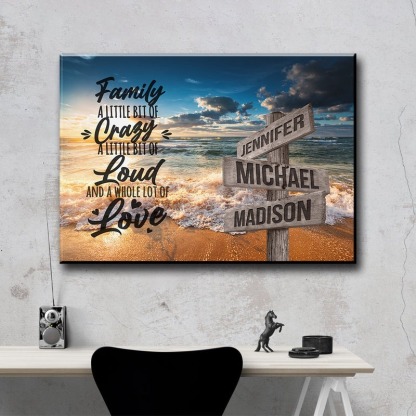 Premium Canvas Ocean Sunset Color with Saying 2 Multi-Names