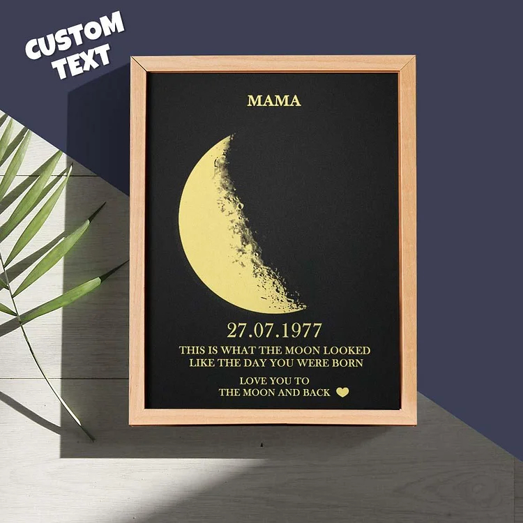 Custom MAMA Moon Phase Frame With Birth Date