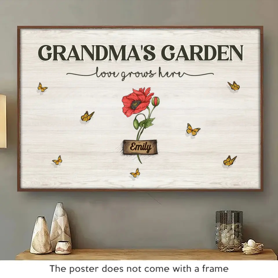 Grandma I Love You - Family Personalized Custom Horizontal Poster - Mother's Day, Gift For Mom, Grandma