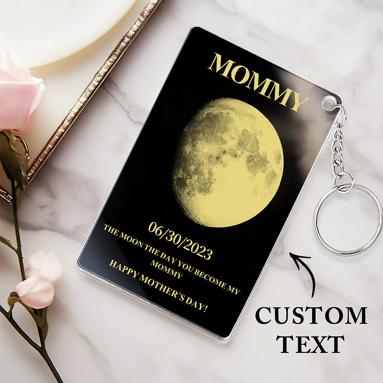 Custom Moon Phase Acrylic Keychain, Gifts for Mom