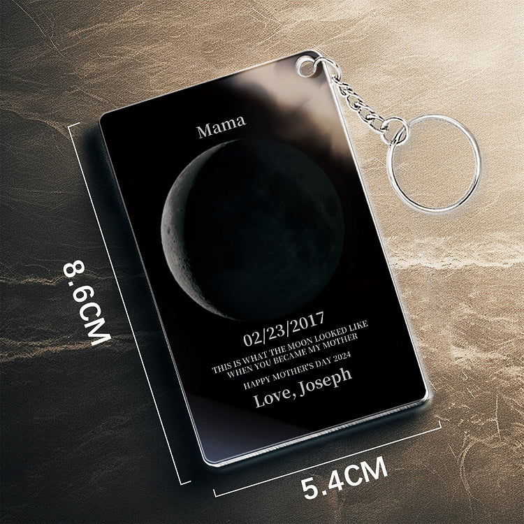 Custom Moon Phase Acrylic Keychain, Gifts for Mom