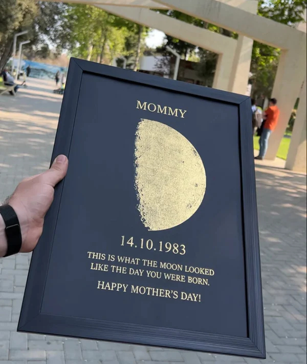 Custom Moon Phase Frame With Birth Date, Best Mother's Day Gift